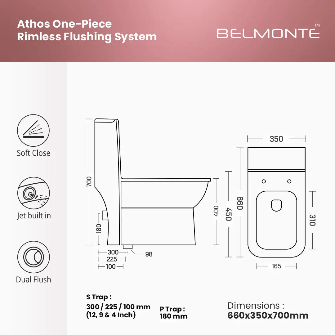 Ceramic Single Piece Closet (Athos) Belmonte Bath LLP