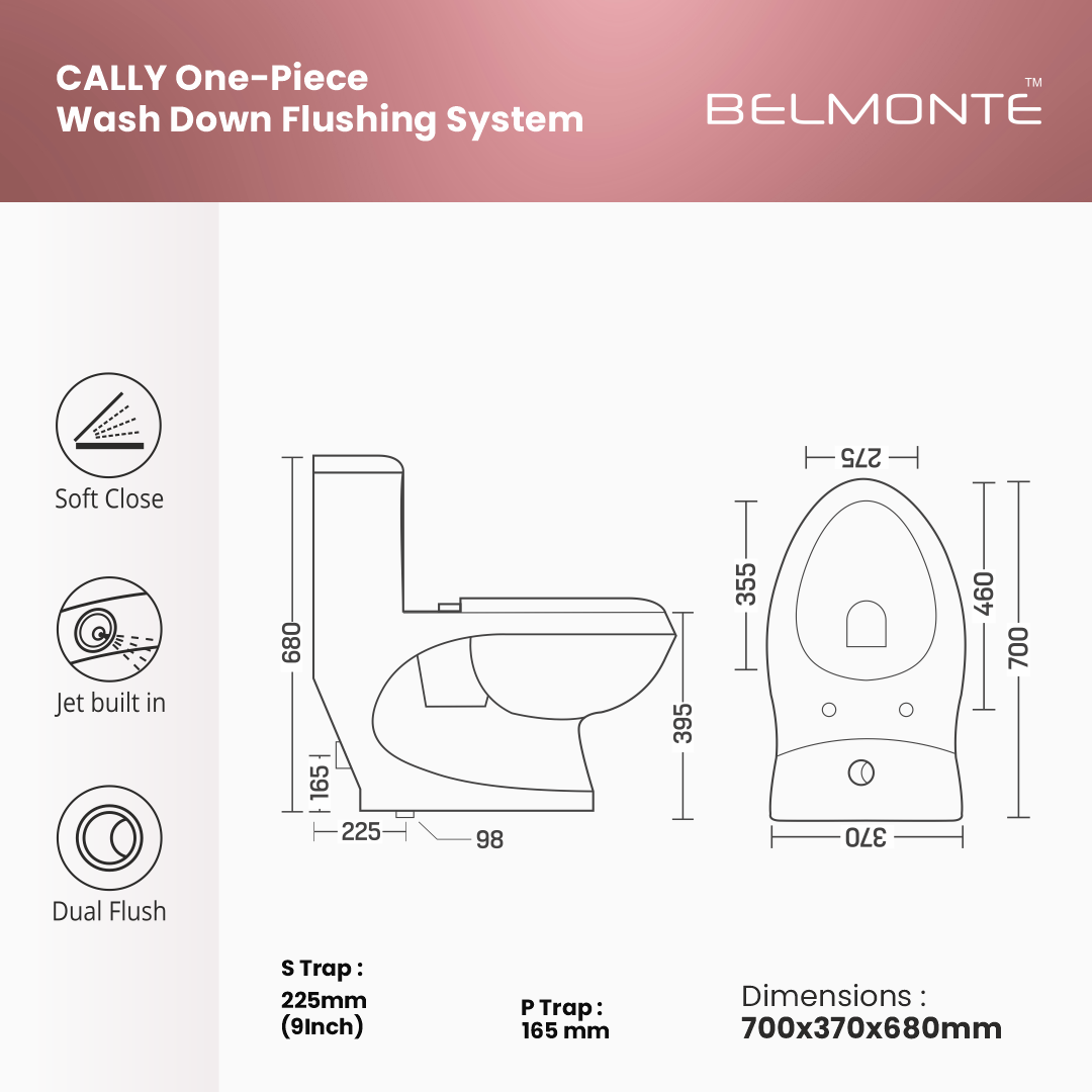 Ceramic Single Piece Toilet (Cally)