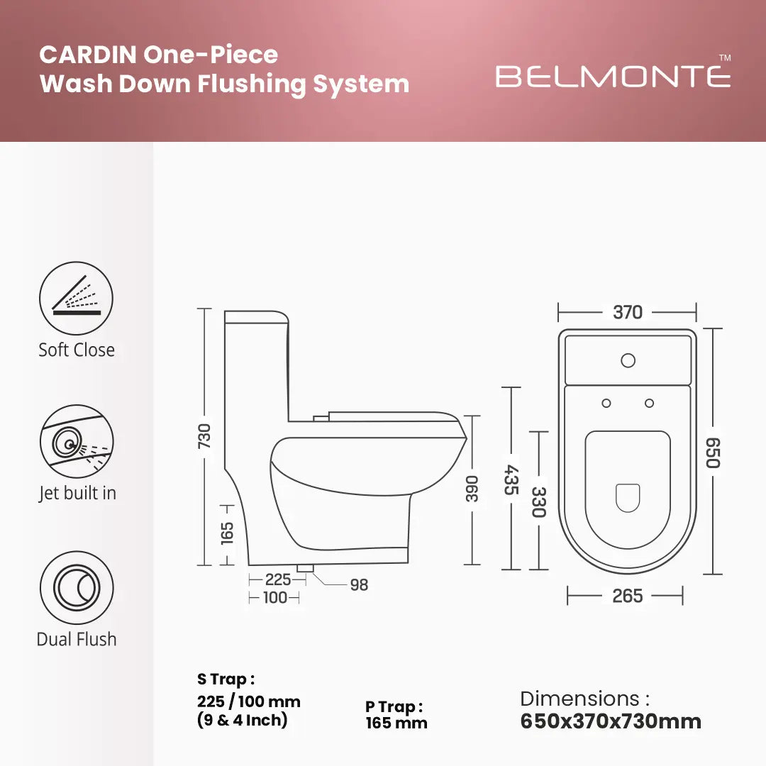 Ceramic One Piece Closet (Cardin) Belmonte Bath LLP