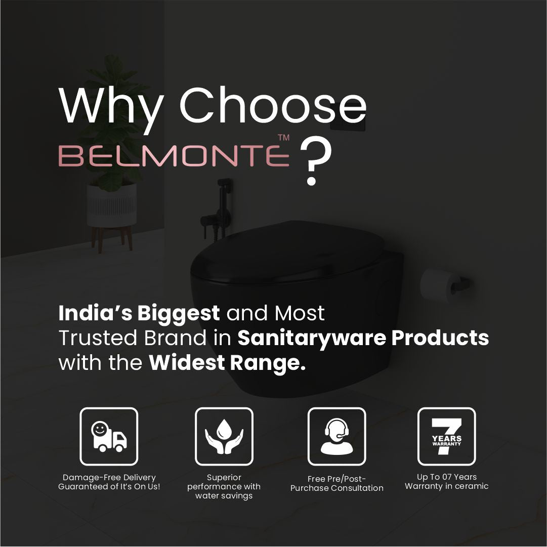 Black Wall Hung Commode (Matrix)