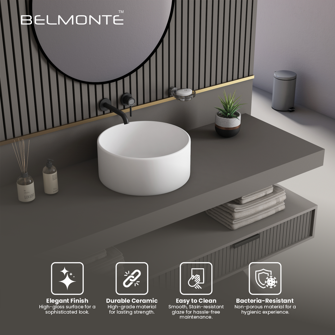 Ceramic Counter Top Basin (Orange)