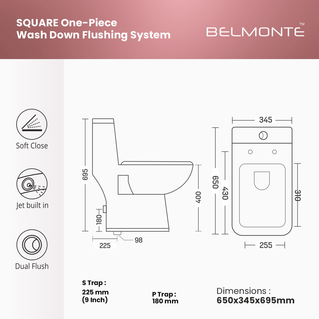 Ceramic Commode Toilet (Square)