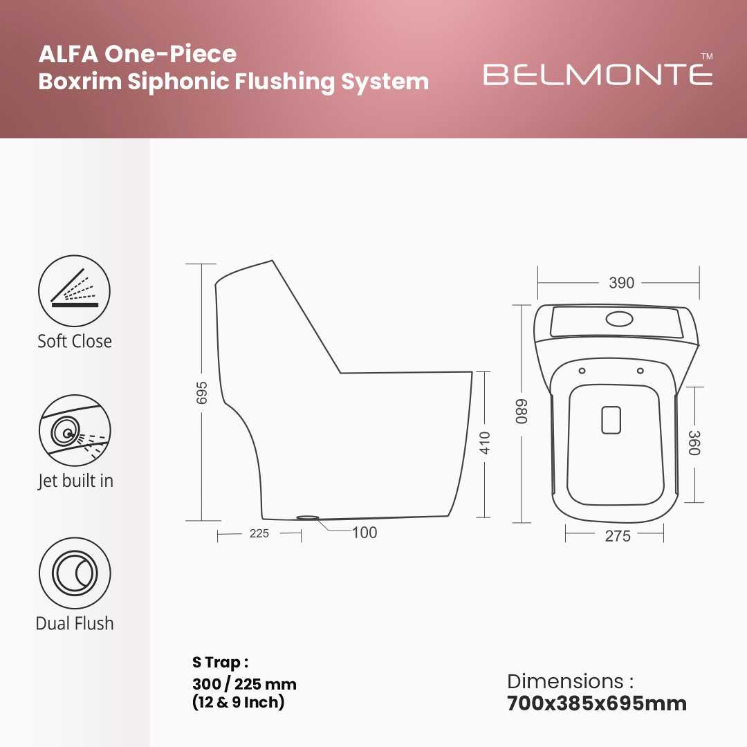 Single Piece Water Closet (Alfa)