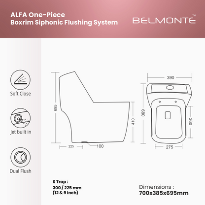 Single Piece Water Closet (Alfa)