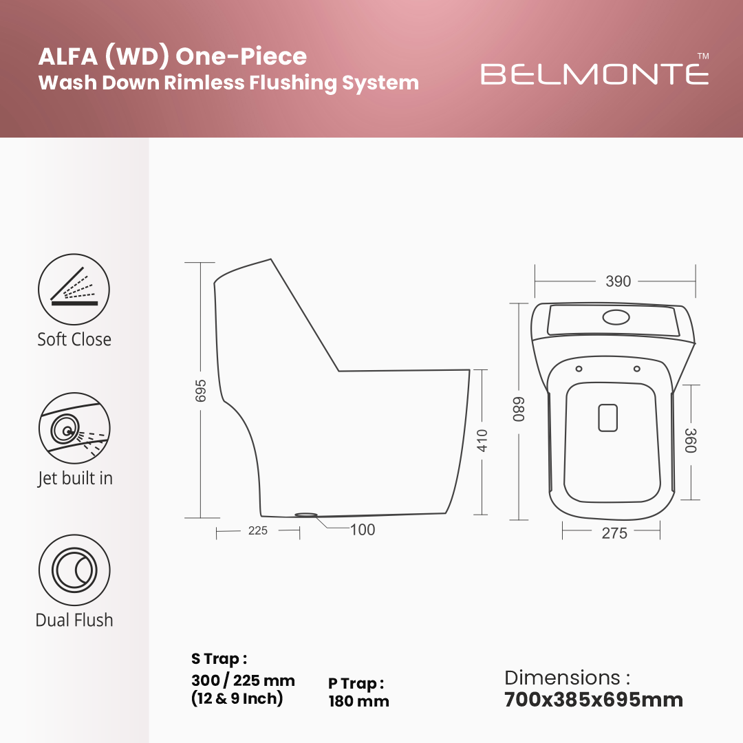 One Piece Water Closet (Alfa-WD)
