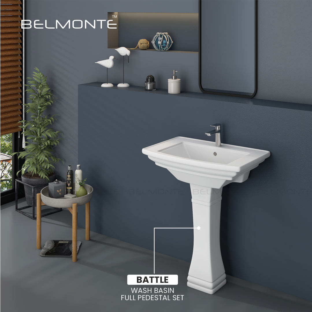 Wash Basin Pedestal Set (Battle)