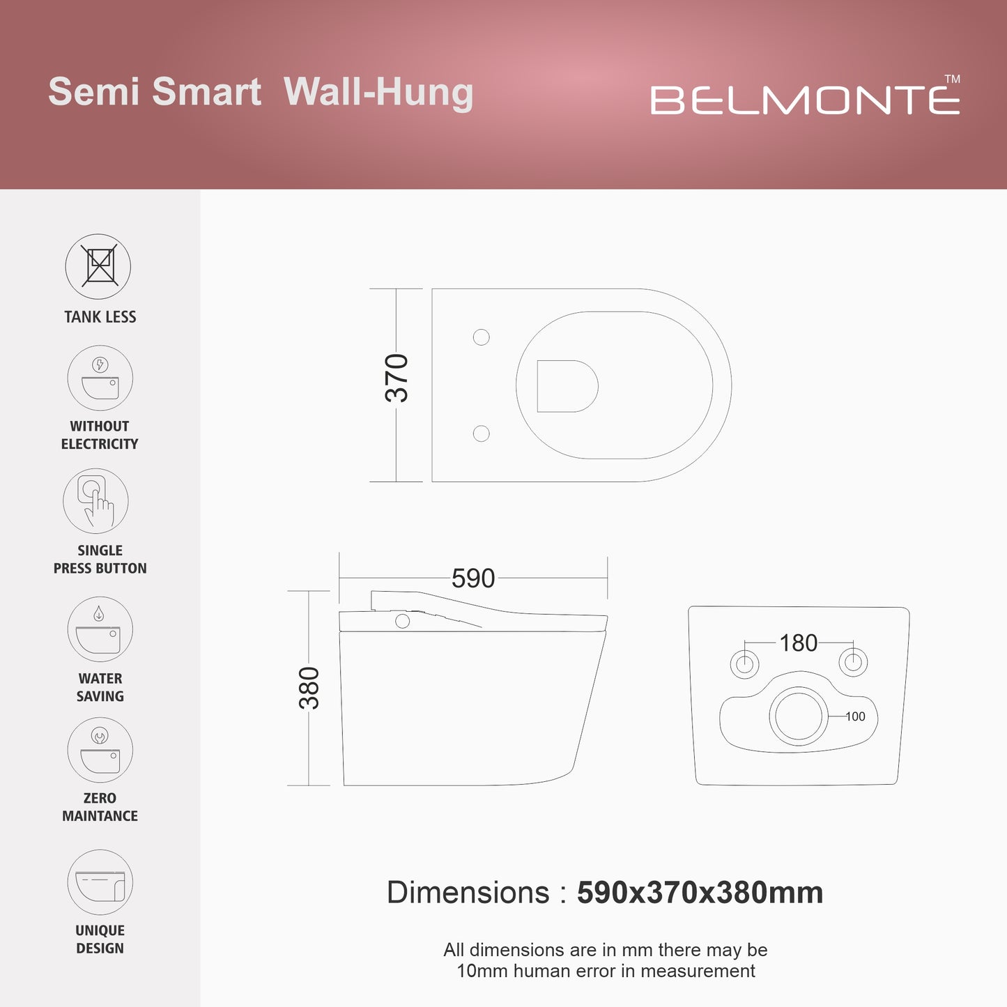 Wall Hung Toilet (Semi Smart)