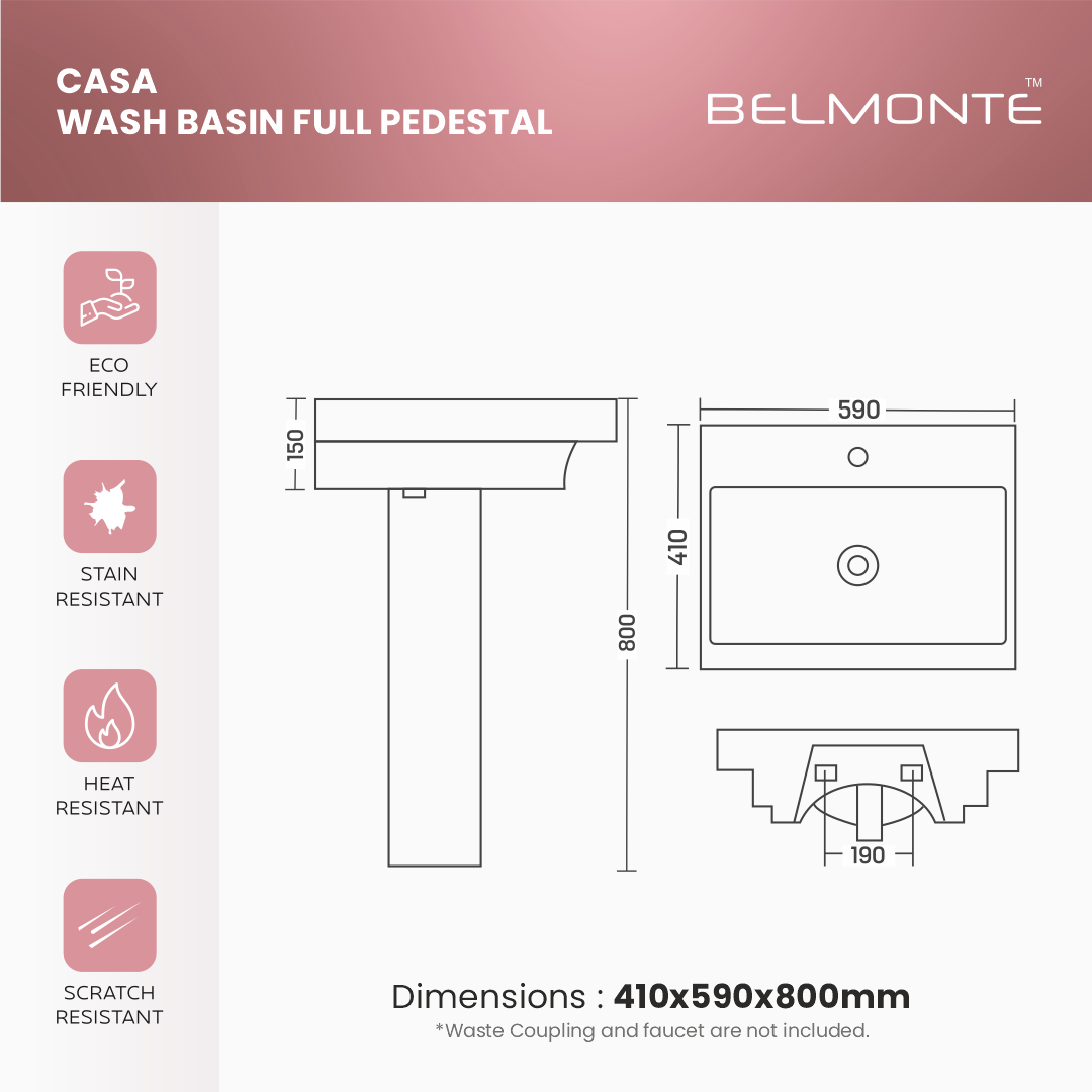 Wash Basin Pedestal Set (Casa)