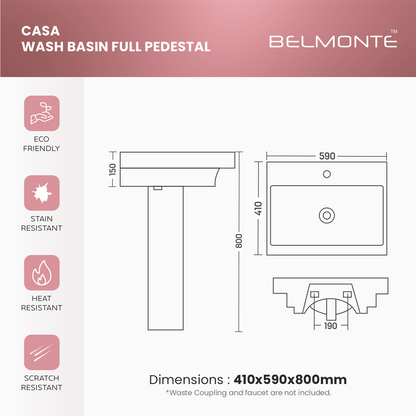 Wash Basin Pedestal Set (Casa)