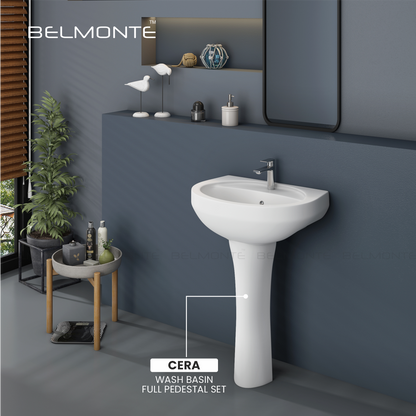Ceramic Wash Basin Pedestal Set (Cera)