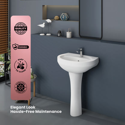 Ceramic Wash Basin Pedestal Set (Cera)