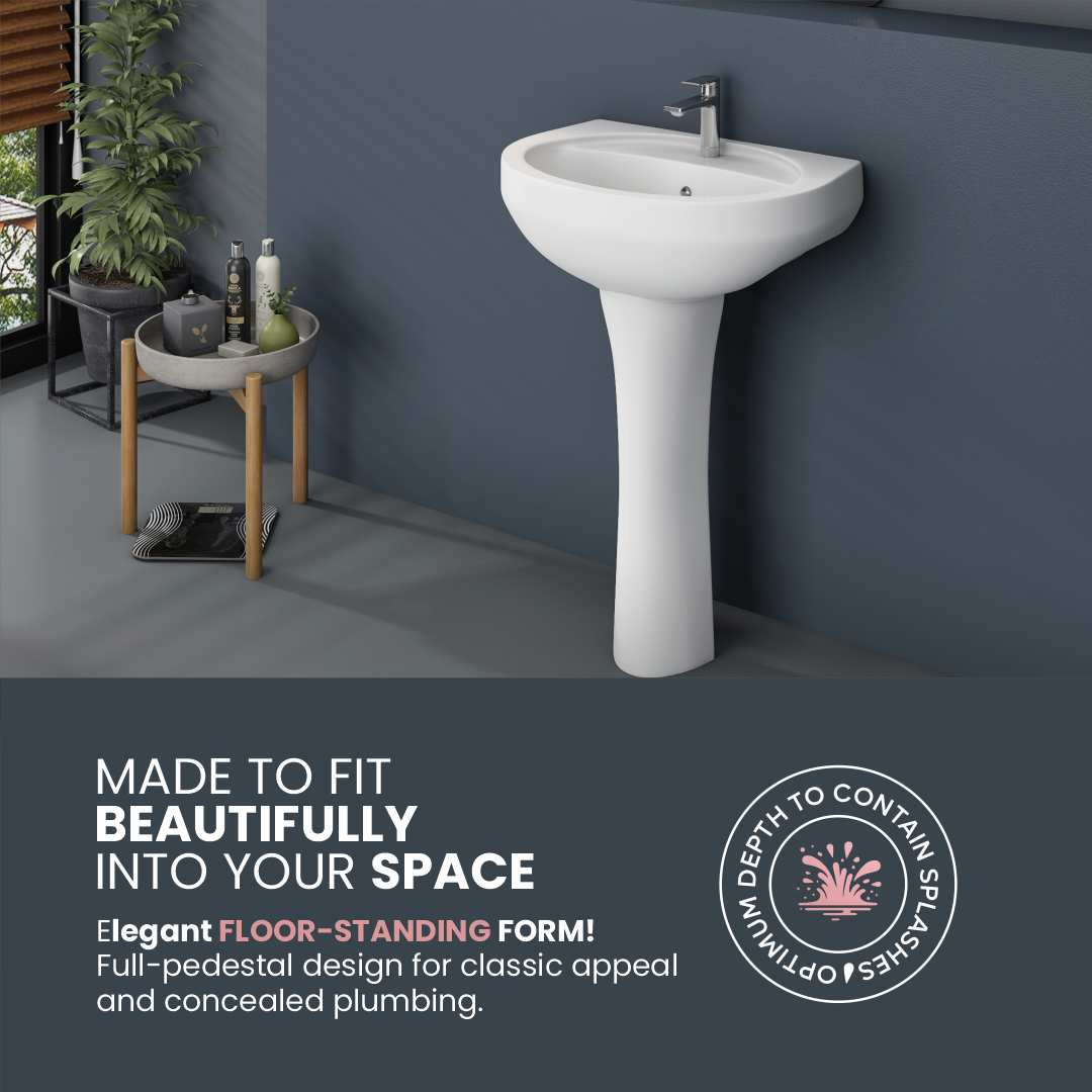 Ceramic Wash Basin Pedestal Set (Cera)