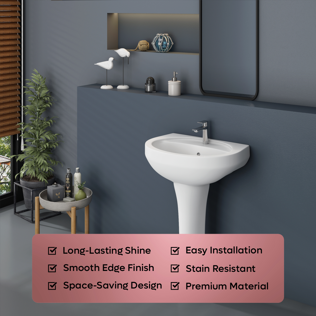 Ceramic Wash Basin Pedestal Set (Cera)