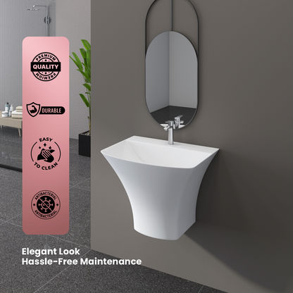 Ceramic One Piece Half Basin (Coral)