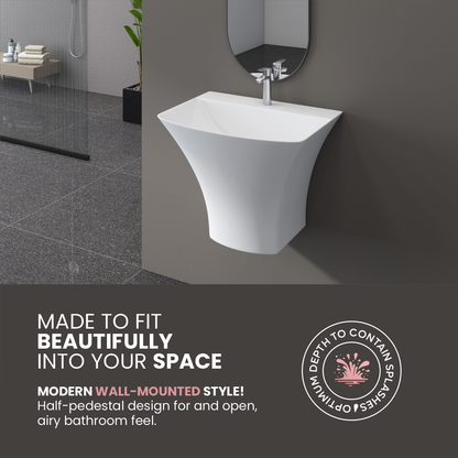 Ceramic One Piece Half Basin (Coral)