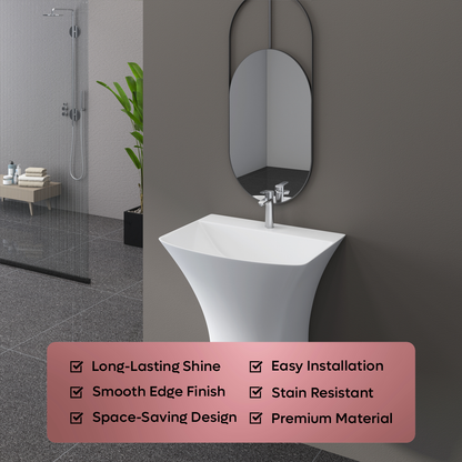 Ceramic One Piece Half Basin (Coral)