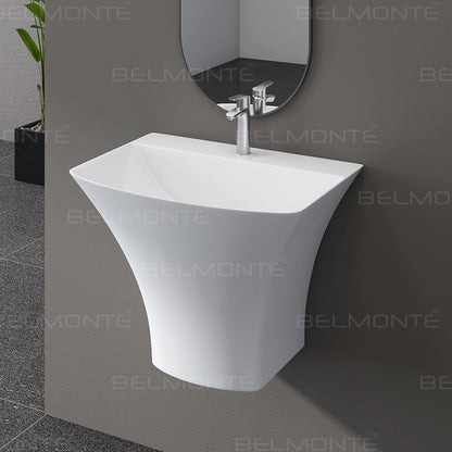 Ceramic One Piece Half Basin (Coral)