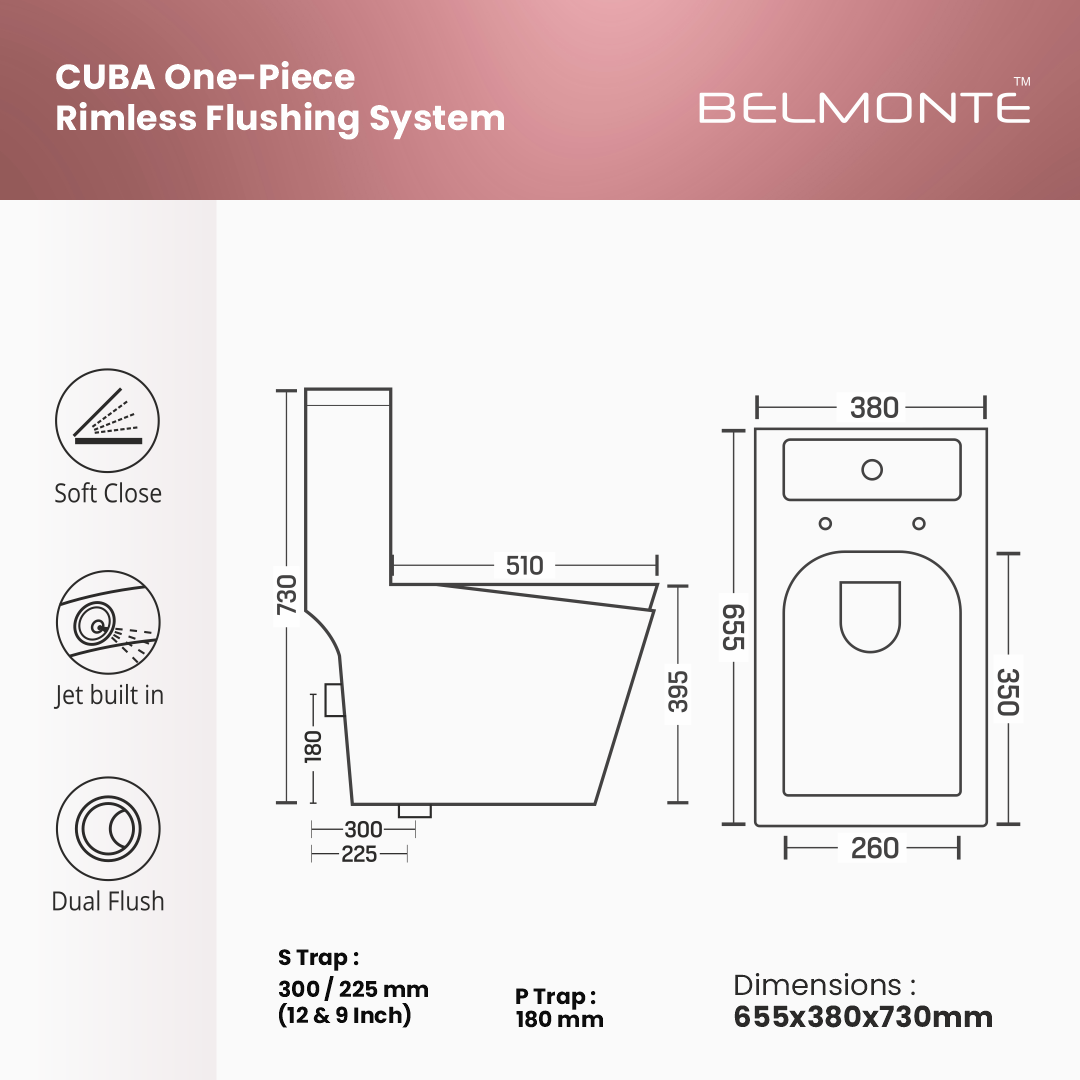 Single Piece Water Closet (Cuba)