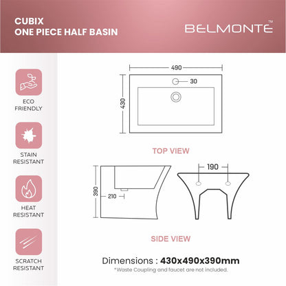 Designer One Piece Half Basin (Cubix 50)