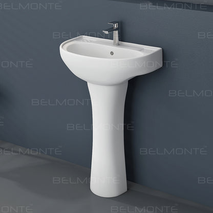 Ceramic Wash Basin Pedestal Set (Diamond)