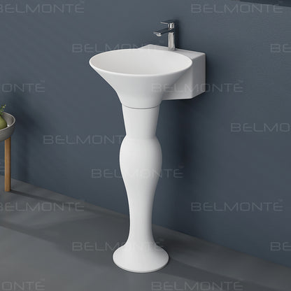 Ceramic Wash Basin Pedestal Set (Dolphin)