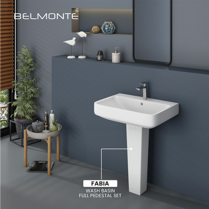 Ceramic Wash Basin Pedestal Set (Fabia)