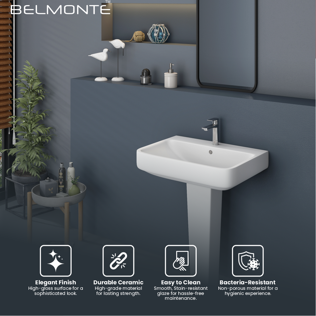 Ceramic Wash Basin Pedestal Set (Fabia)