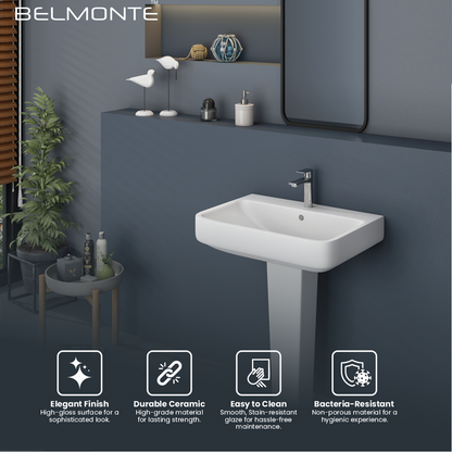Ceramic Wash Basin Pedestal Set (Fabia)