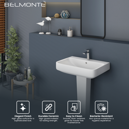 Ceramic Wash Basin Pedestal Set (Fabia)