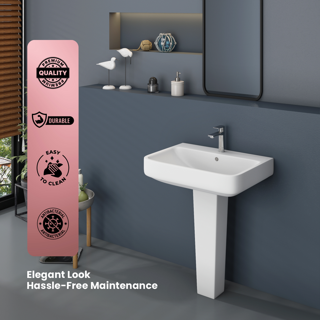 Ceramic Wash Basin Pedestal Set (Fabia)