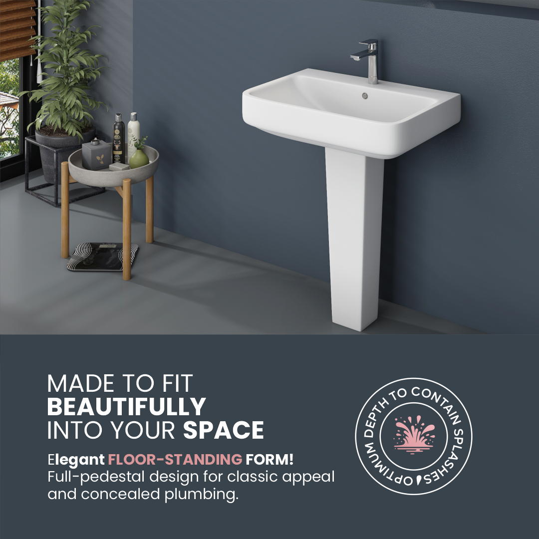 Ceramic Wash Basin Pedestal Set (Fabia)