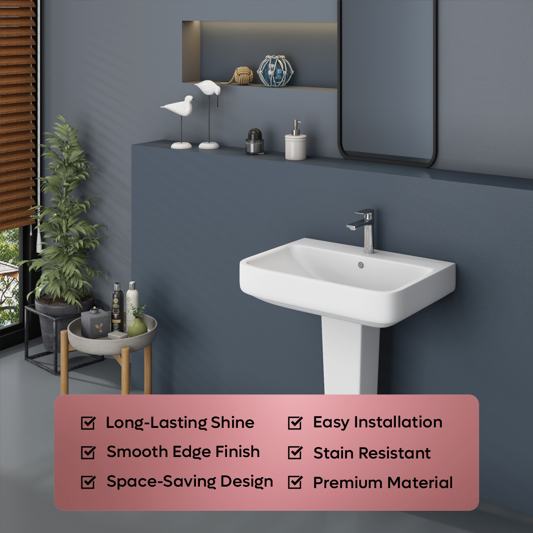 Ceramic Wash Basin Pedestal Set (Fabia)