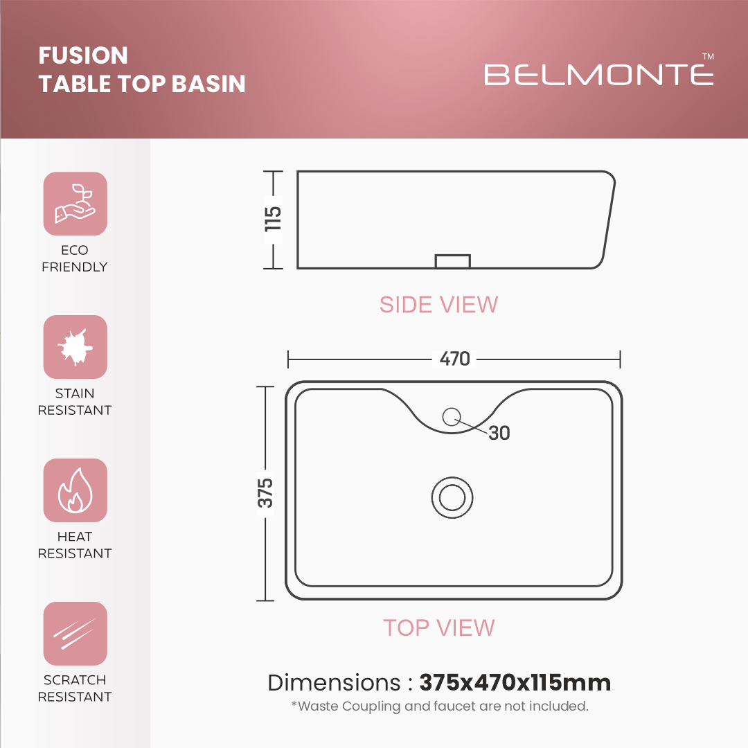 Ceramic Table Top Basin (Fusion)