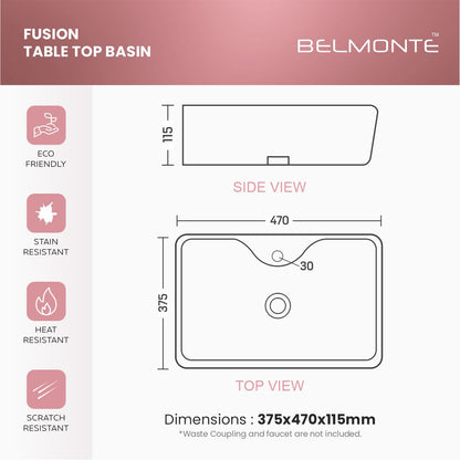 Black Table Top Basin (Fusion)