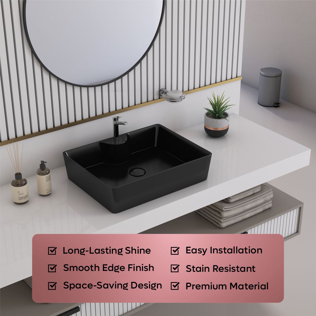 Black Table Top Basin (Fusion)