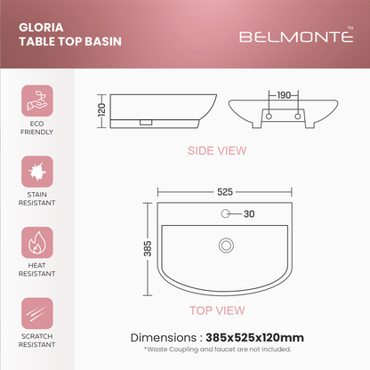 Ceramic Table Top Basin (Gloria)