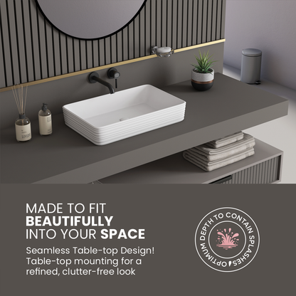 Ceramic Table Top Basin (Harp)