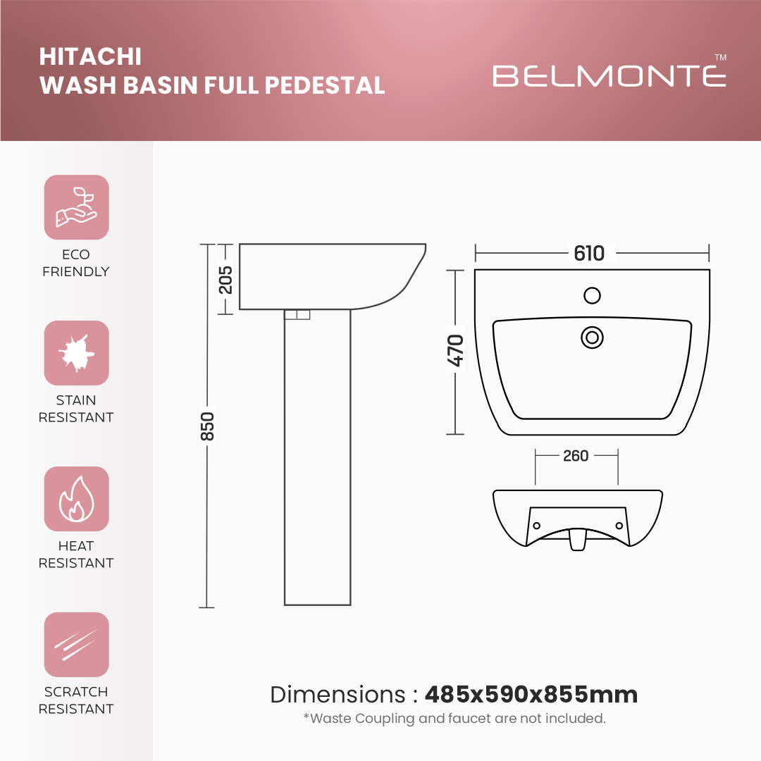 Basin Pedestal Set (Hitachi)
