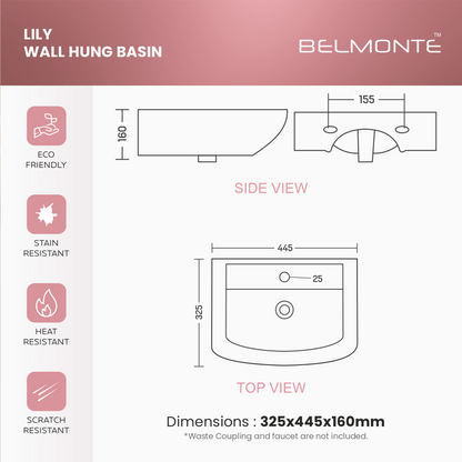 Wall Mounted Wash Basin (Lily)