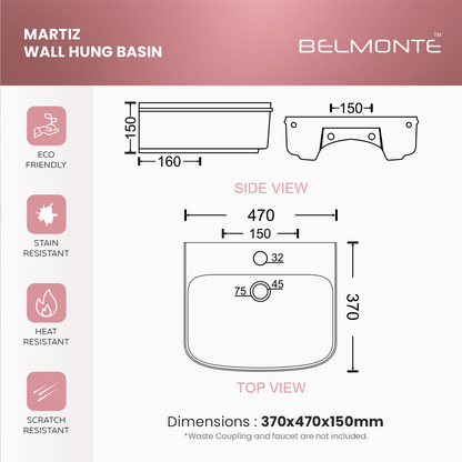 Wall Mounted Wash Basin (Martiz)