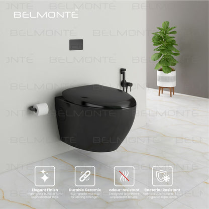 Black Wall Hung Commode (Matrix)