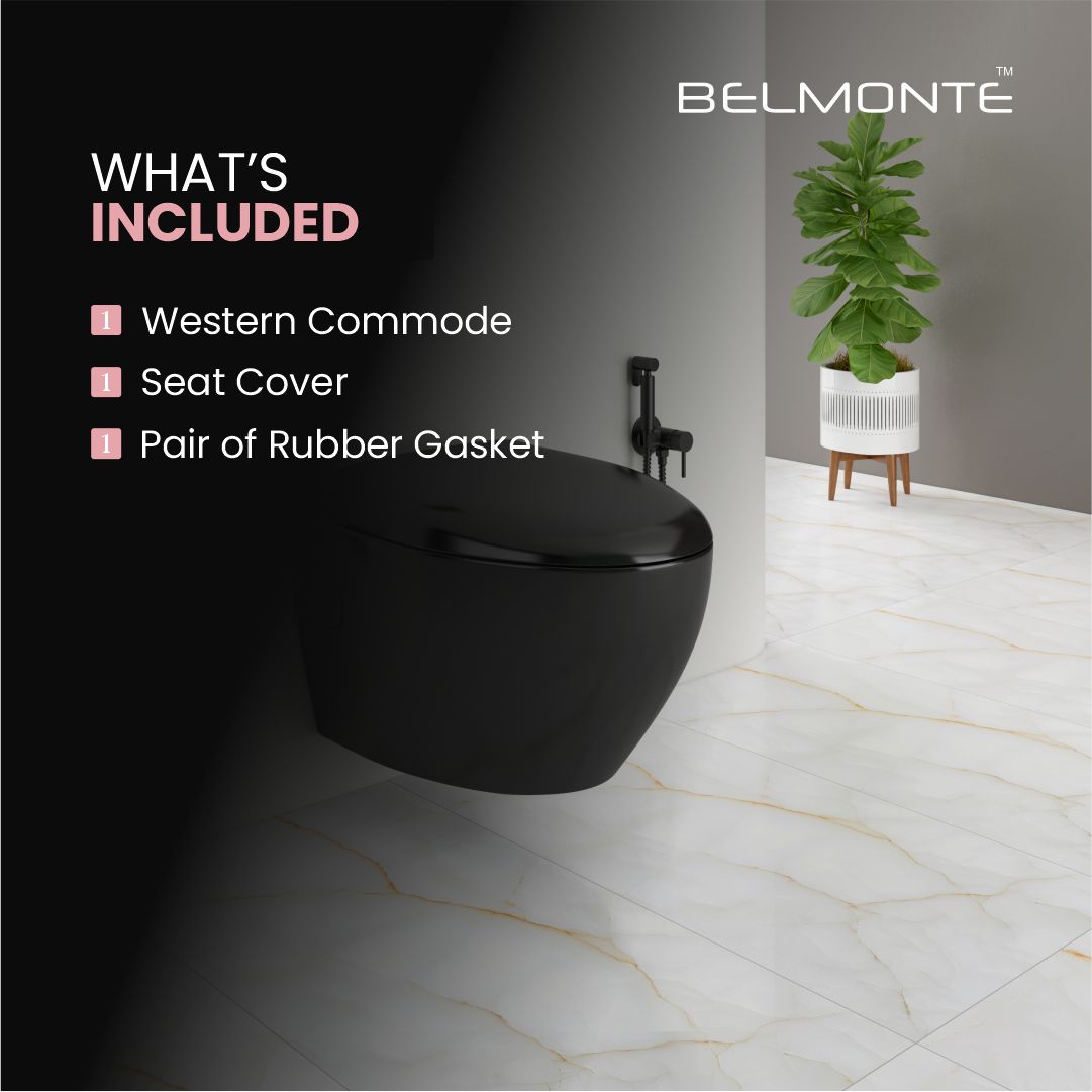 Black Wall Hung Commode (Matrix)