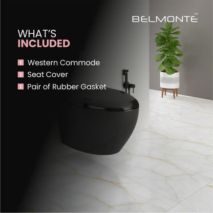 Black Wall Hung Commode (Matrix)