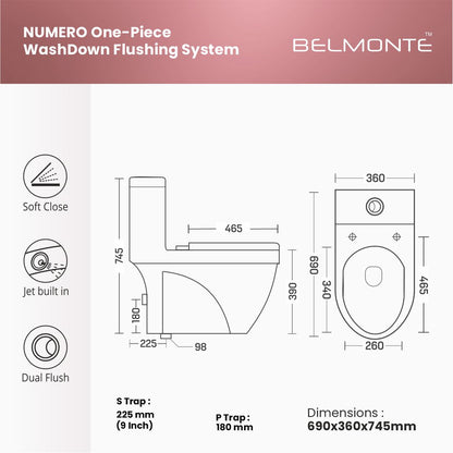 Designer One Piece Water Closet (Numero OP 19)