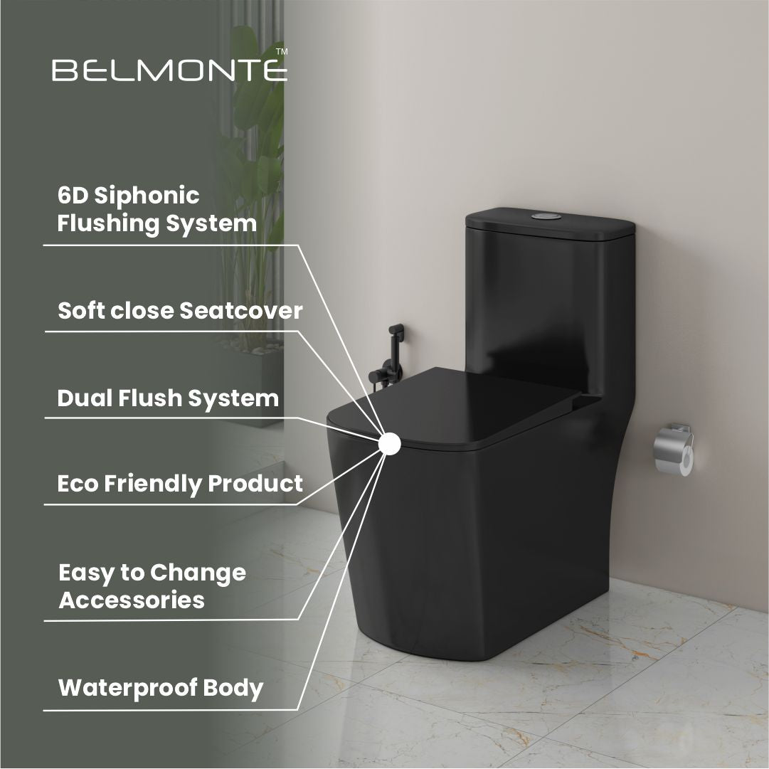 Black One Piece Commode (Opal-wd)