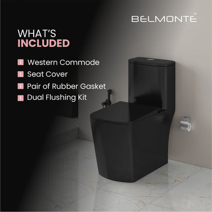 Black One Piece Commode (Opal-wd)