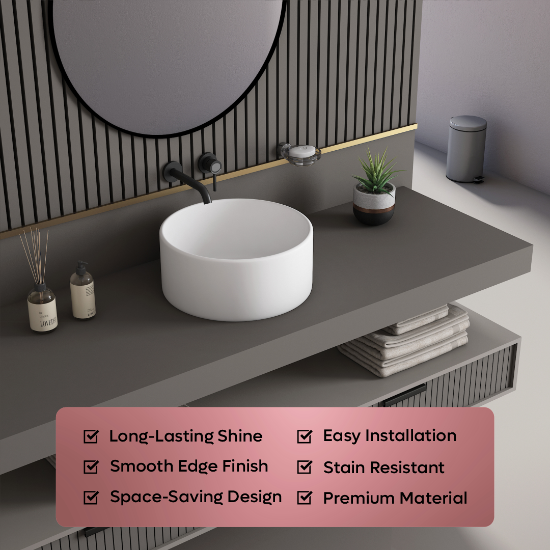 Ceramic Counter Top Basin (Orange)