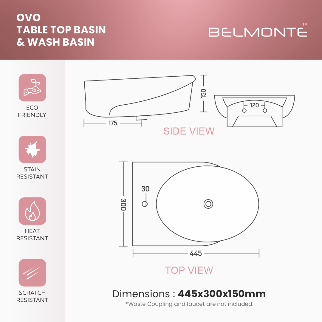 Ceramic Counter Top Basin (Ovo)