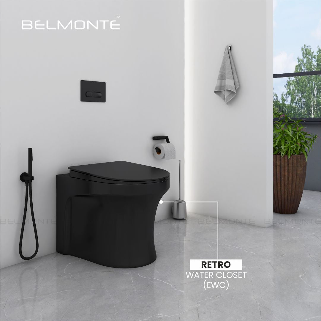 Black Floor Mount Commode (Ewc Retro)