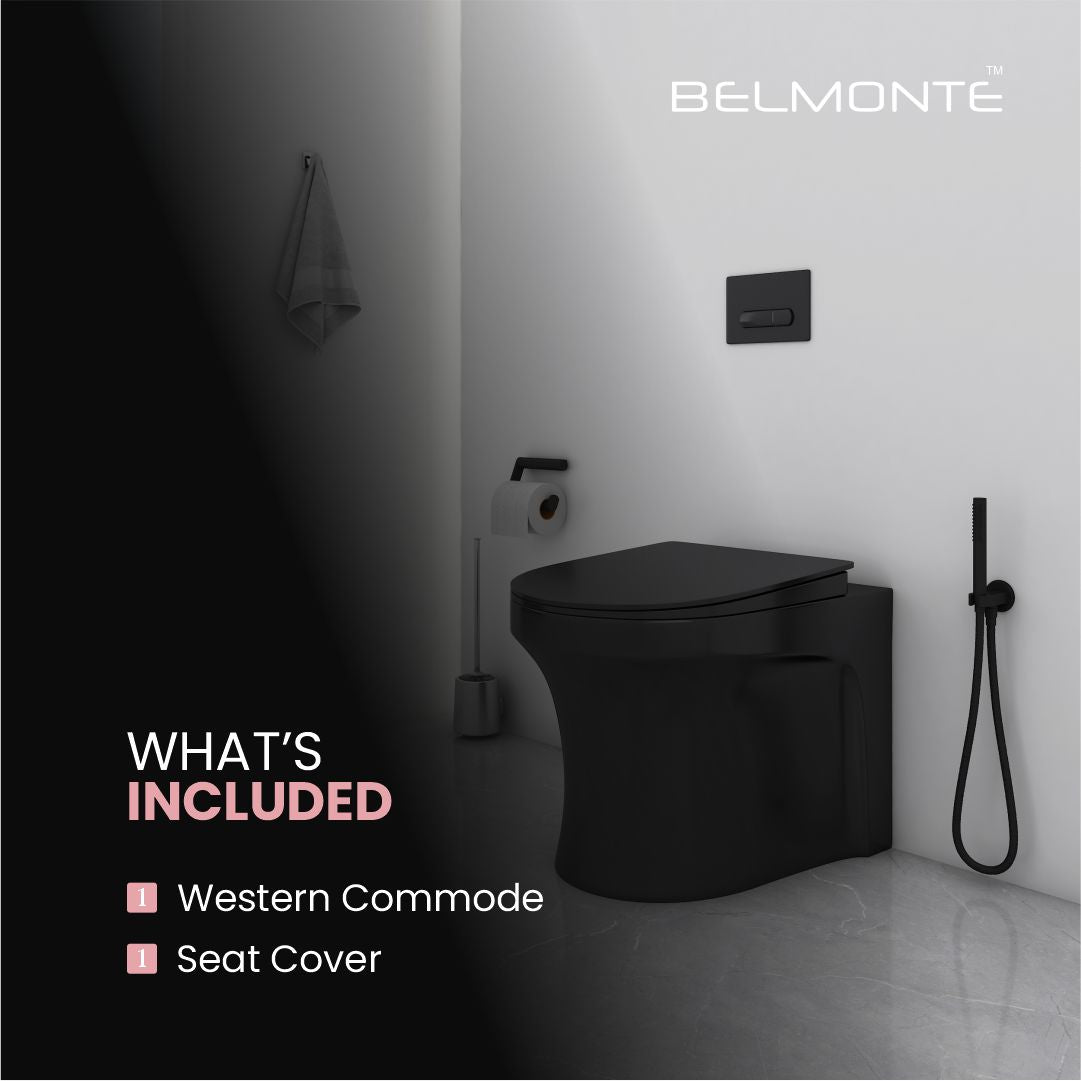 Black Floor Mount Commode (Ewc Retro)